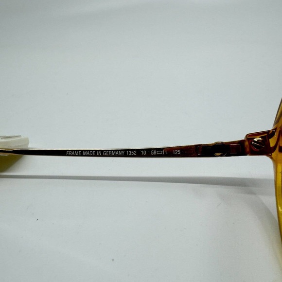 Vintage Vienna Line 1352-10 Yellow Brown Round Sunglasses Frames H9289 - Picture 5 of 7